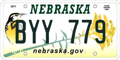 NE license plate BYY779