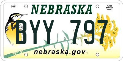 NE license plate BYY797