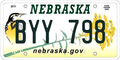 NE license plate BYY798