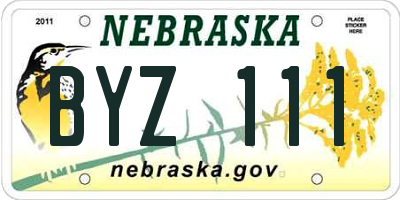 NE license plate BYZ111