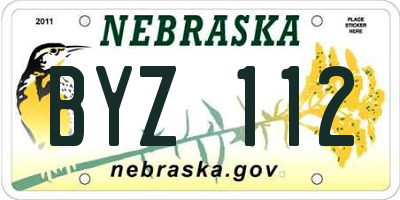 NE license plate BYZ112