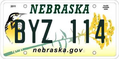 NE license plate BYZ114