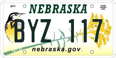 NE license plate BYZ117