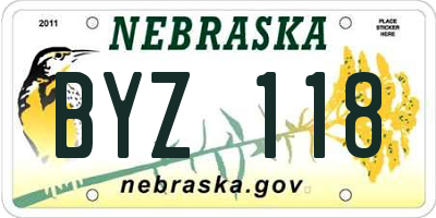 NE license plate BYZ118
