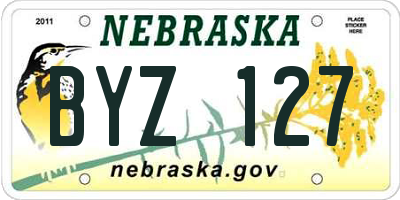 NE license plate BYZ127