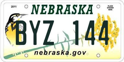 NE license plate BYZ144