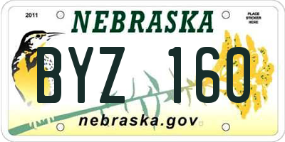 NE license plate BYZ160