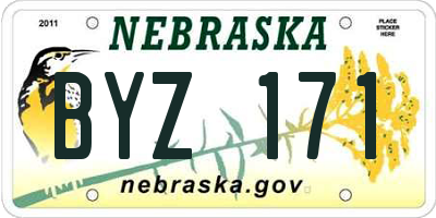 NE license plate BYZ171