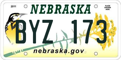 NE license plate BYZ173