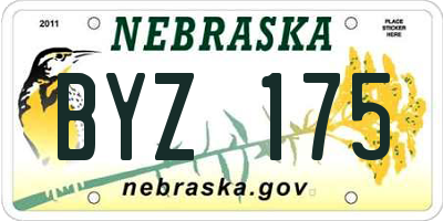 NE license plate BYZ175