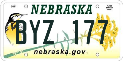 NE license plate BYZ177