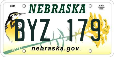 NE license plate BYZ179