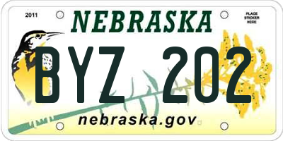 NE license plate BYZ202