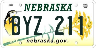 NE license plate BYZ211