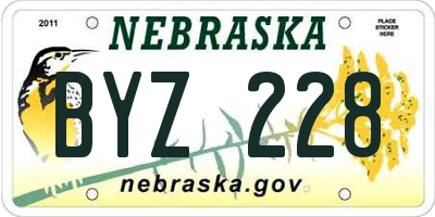 NE license plate BYZ228