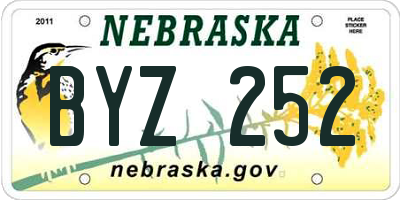 NE license plate BYZ252