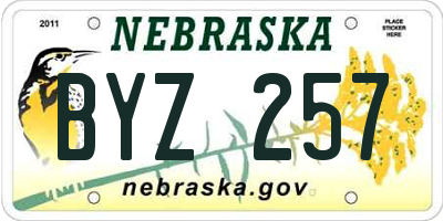 NE license plate BYZ257