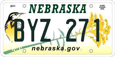 NE license plate BYZ271
