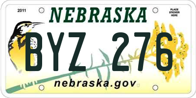 NE license plate BYZ276