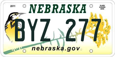 NE license plate BYZ277