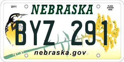 NE license plate BYZ291