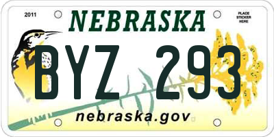 NE license plate BYZ293