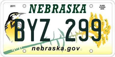 NE license plate BYZ299