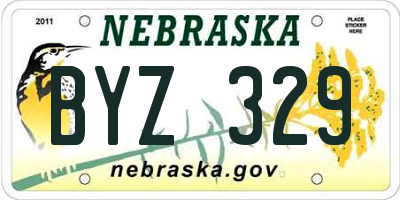 NE license plate BYZ329