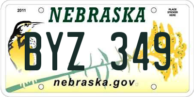 NE license plate BYZ349
