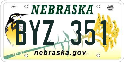 NE license plate BYZ351