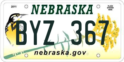 NE license plate BYZ367