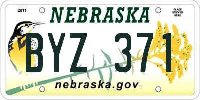 NE license plate BYZ371