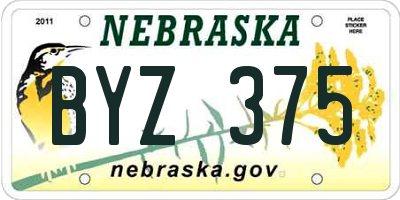 NE license plate BYZ375