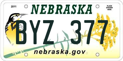 NE license plate BYZ377