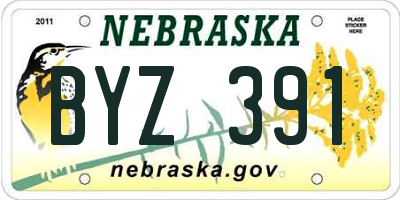 NE license plate BYZ391