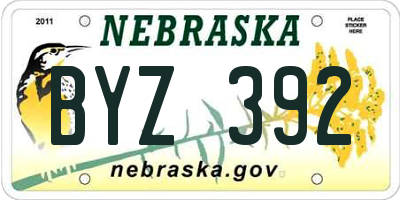 NE license plate BYZ392