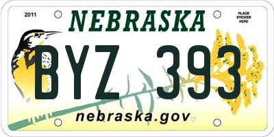 NE license plate BYZ393
