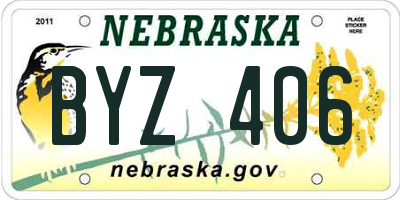 NE license plate BYZ406