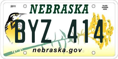 NE license plate BYZ414