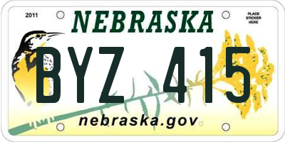 NE license plate BYZ415