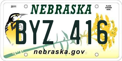 NE license plate BYZ416