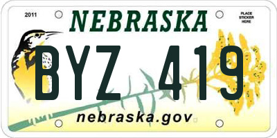 NE license plate BYZ419