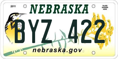 NE license plate BYZ422
