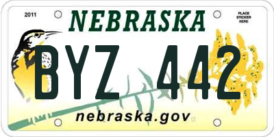 NE license plate BYZ442