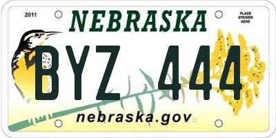NE license plate BYZ444