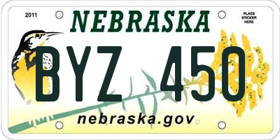 NE license plate BYZ450