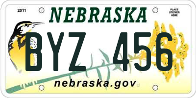 NE license plate BYZ456