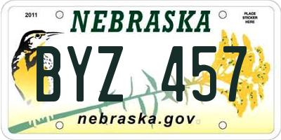 NE license plate BYZ457