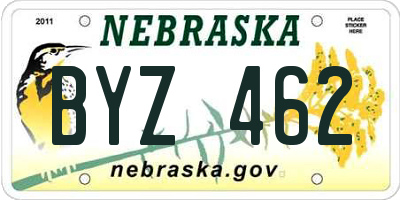 NE license plate BYZ462