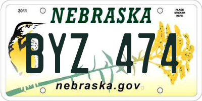 NE license plate BYZ474